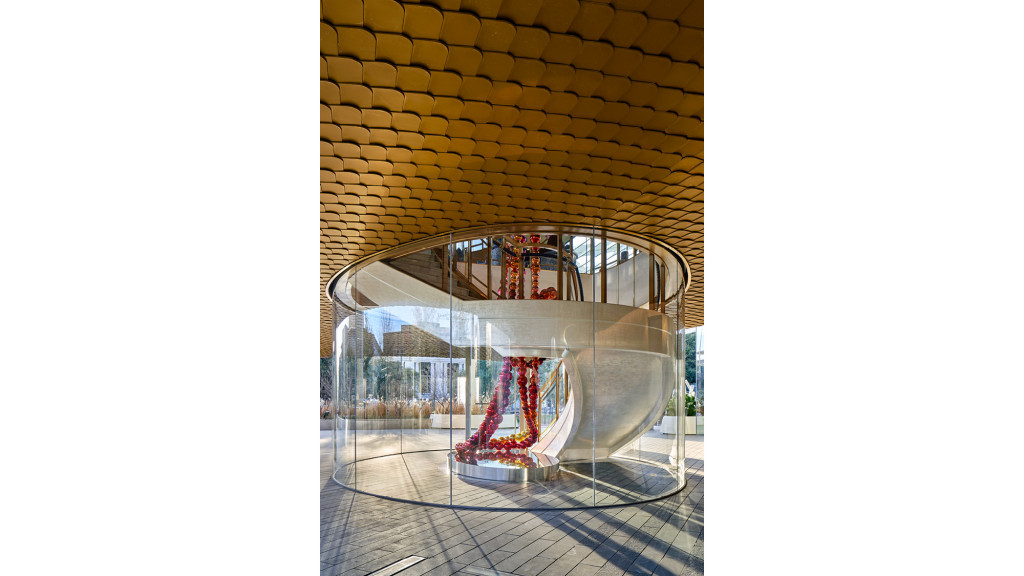 A large glass window.